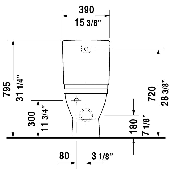 Duravit Starck 3 Dual Flush Elongated Toilet Bowl (Seat Not Included